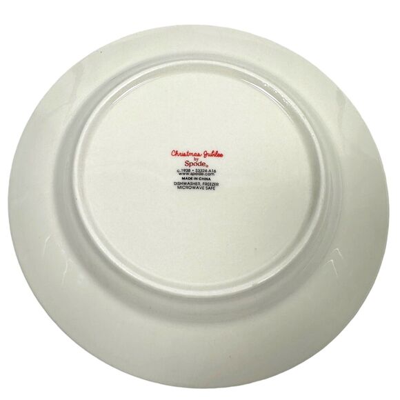 Spode Christmas Jubilee Salad Plate 8" Reindeer Tree Lot of 4 Green Red White - Picture 4 of 7